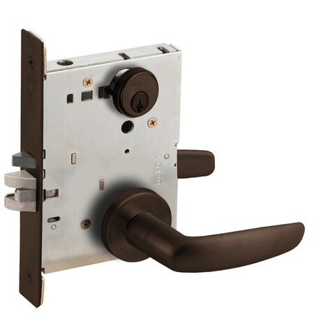 Schlage Grade 1 Entrance Office Mortise Lock, Conventional Cylinder, S123 Keyway, 07 Lever, A Rose, Dark Oxi L9050P 07A 613